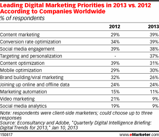 Content Marketing Priority 2013