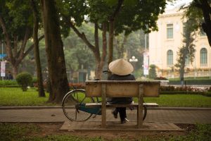 Sitting Park Bench