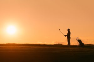 Golfer at Sunset