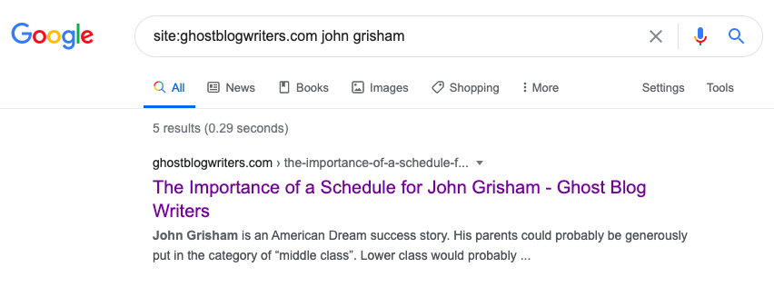 GBW John Grisham Search