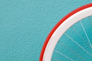 Red Wheel Blue Wall