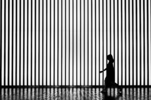 Black White Stripes Walking